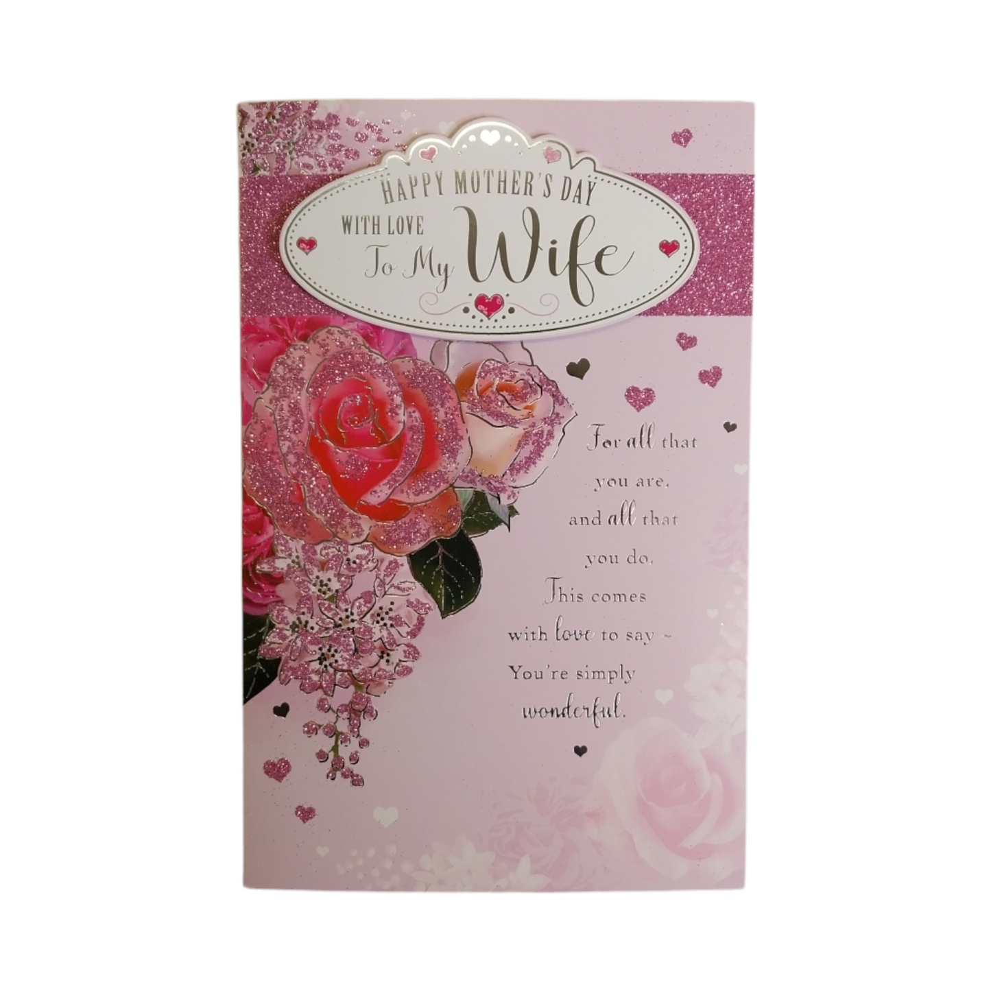 To My Wife Beautiful Roses Design Pink Mother's Day Card