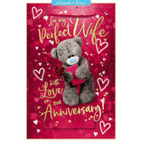 Bear With Rose And Envelope 3D Photo Finish Keepsake Wife Anniversary Card