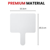 Pack of 6 Square Plain White MDF Double Sided Dry Erase Handheld Answer Paddles - Mini Whiteboard