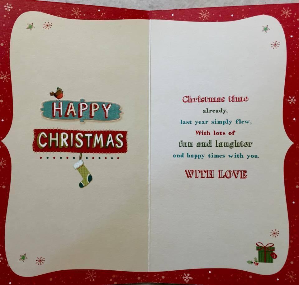 TRADITIONAL GREAT-GRANDSON CUTE GOLD FOIL NICE VERSE CHRISTMAS GREETING CARD 