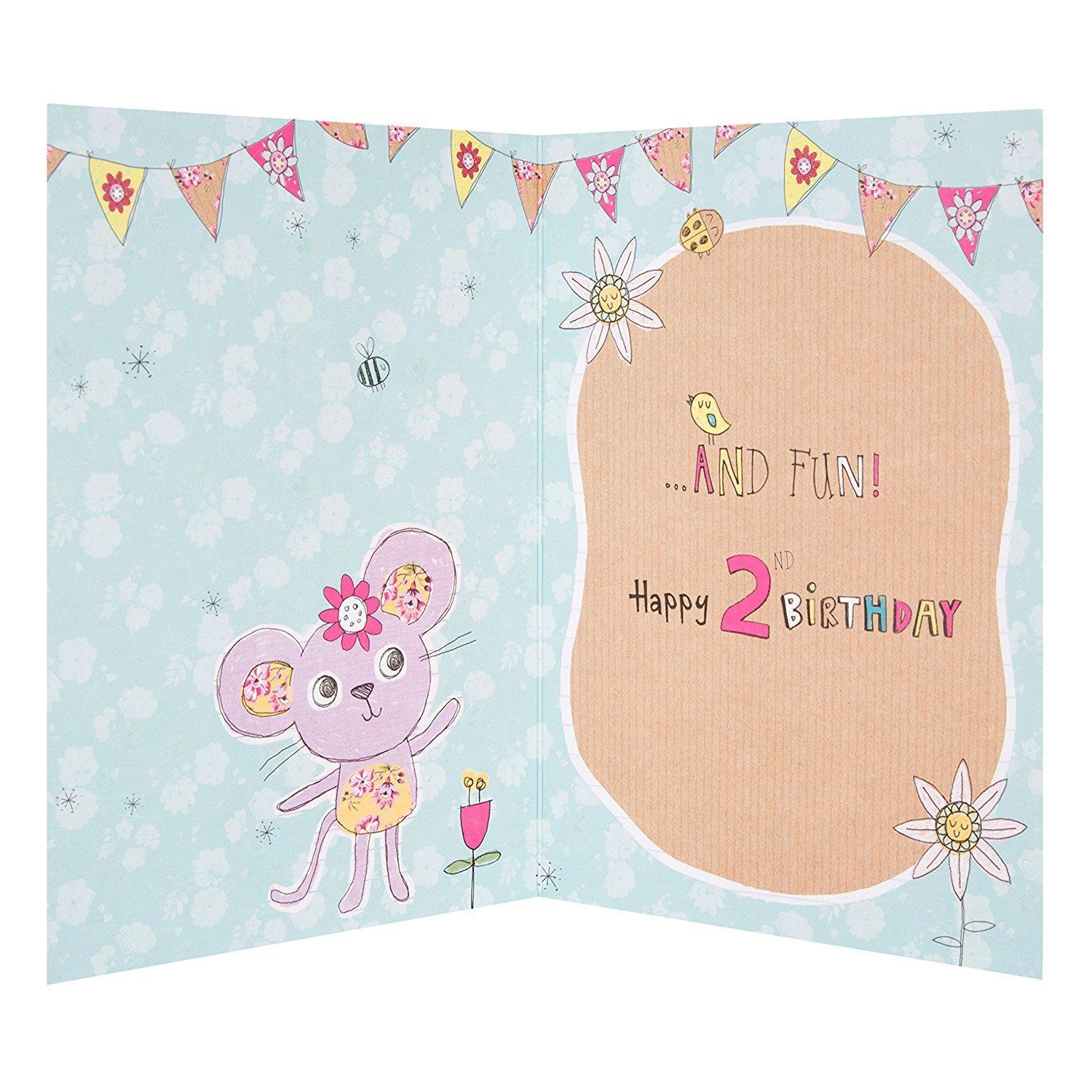 Kids Presents Sweets Treats 2nd Birthday Card 