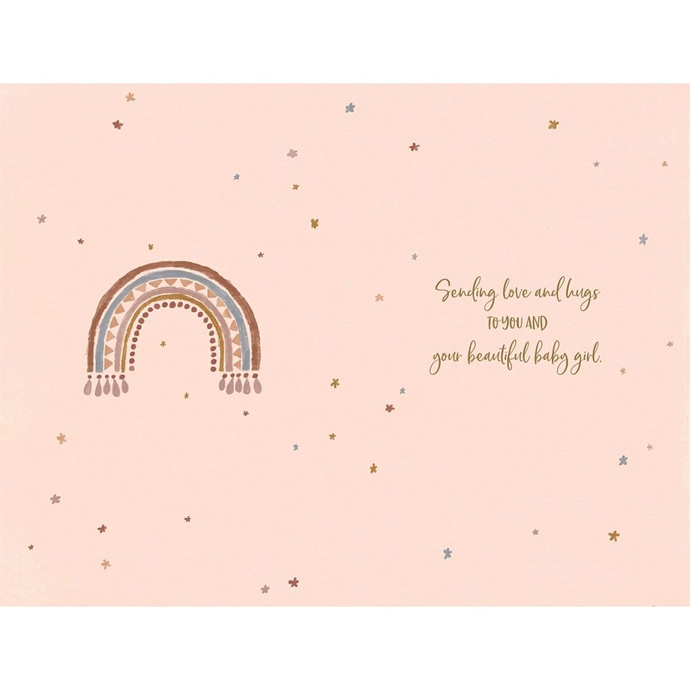 Thank You for a Beautiful Baby Granddaughter Card Rainbow Design