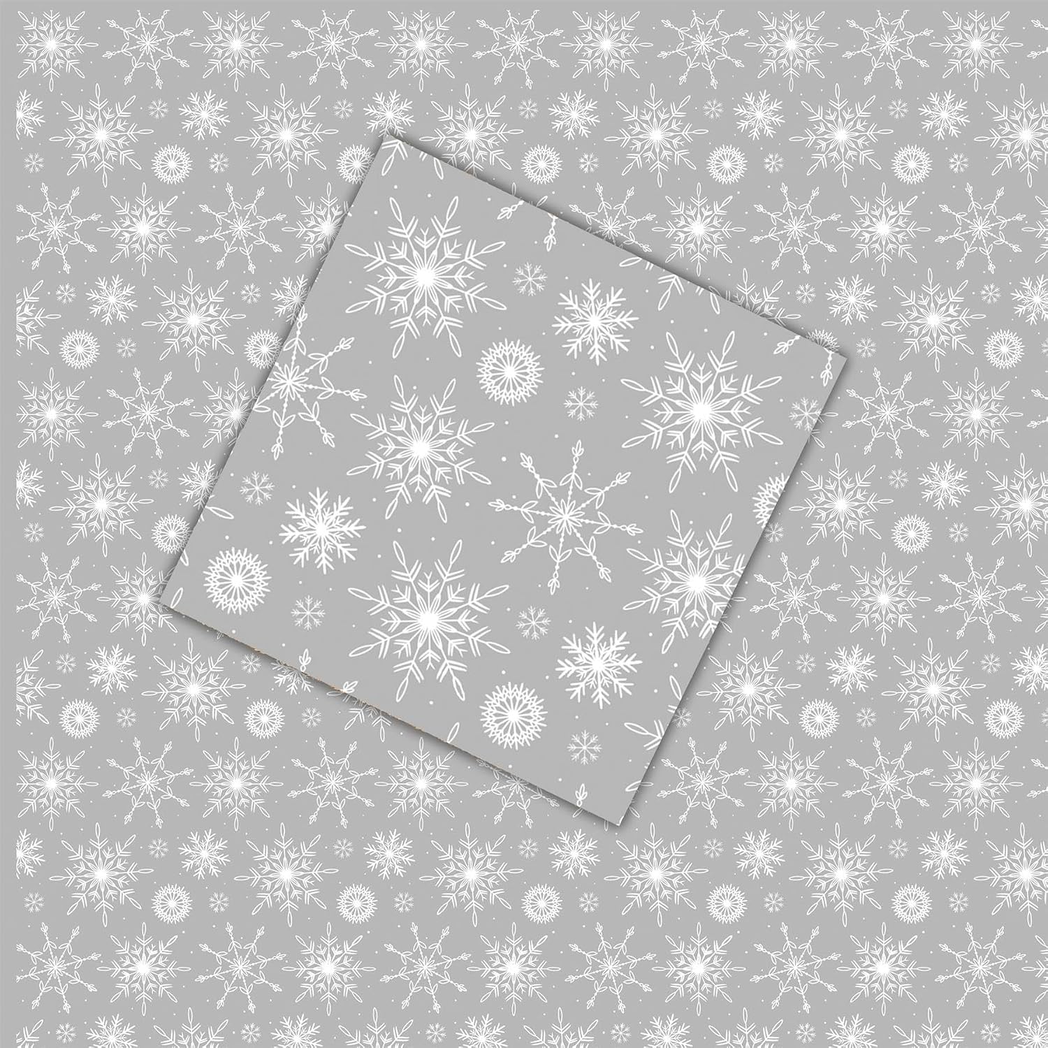 Pack of 8 Santa Snowflake Holly Christmas Gift Wrapping Paper Sheets