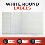 Pack of 84 White 24mm Round Labels - Stickers