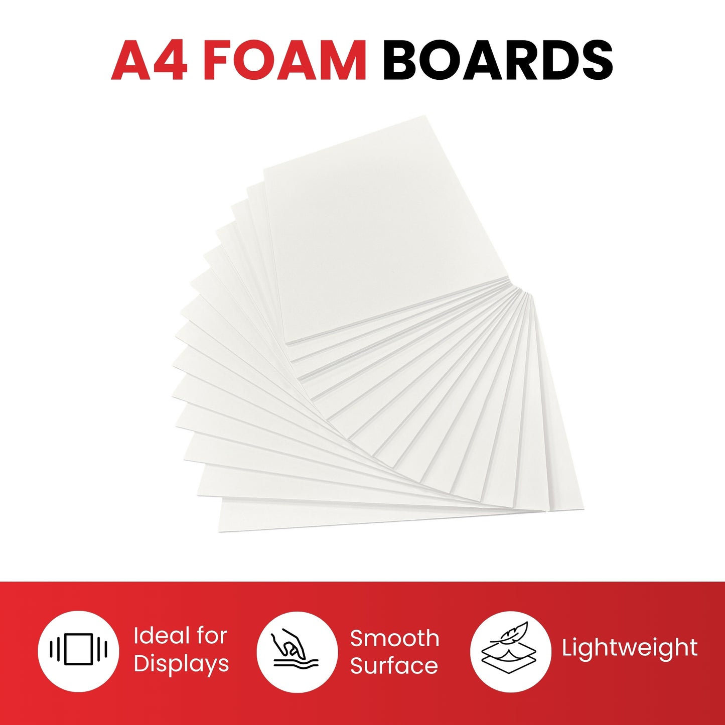 Pack of 10 A4 5mm White Foam Boards – 210 x 297mm