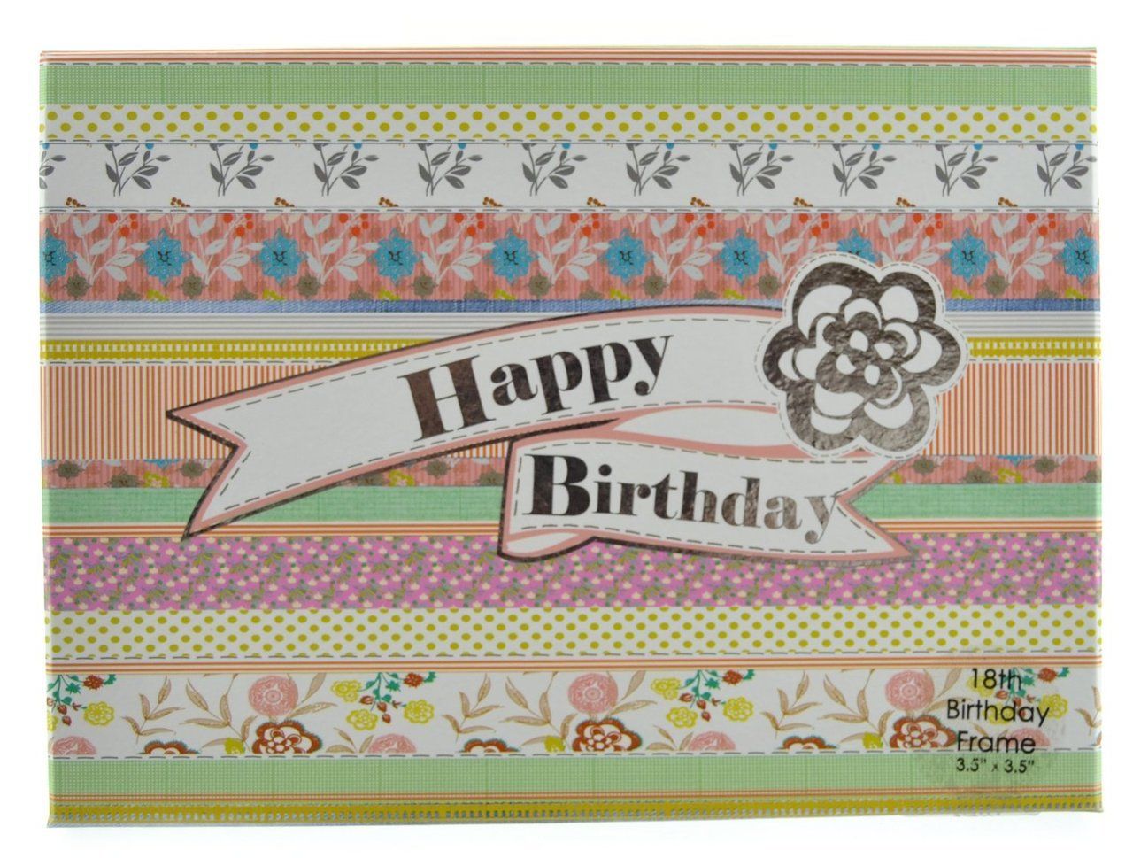 Laura Darrington Patchwork Coll MDF Frm Happy 18th Birthday