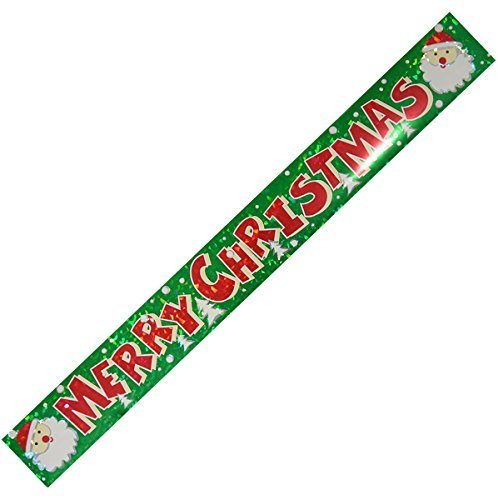 Merry Christmas Holographic Foil Banner Decoration {DC}