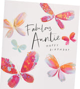 Butterflies Design Fabulous Auntie Birthday Card