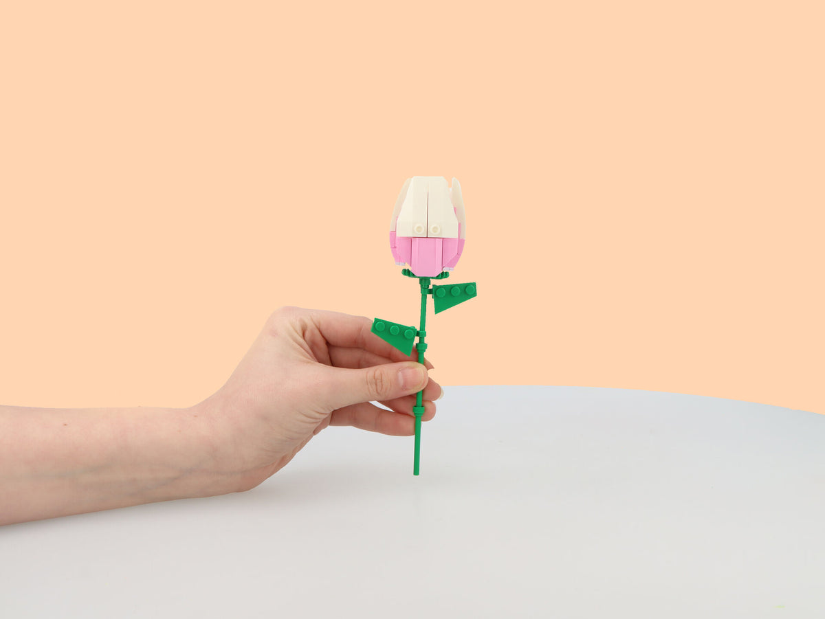 Single Flower Lego Block Kit - Creative Construction Toys Party Favours Stocking Fillers