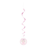 Pack of 3 26" Pink Floral Elephant Hanging Swirl Decorations