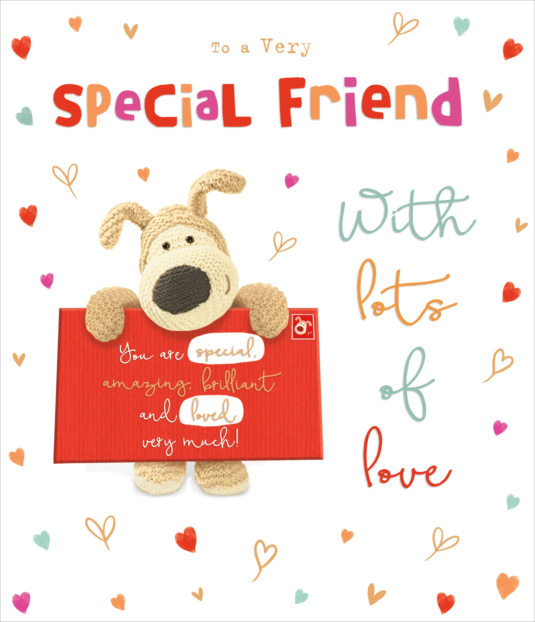Boofle Stood Holding An Envelope Special Friend Valentine's Day Card 