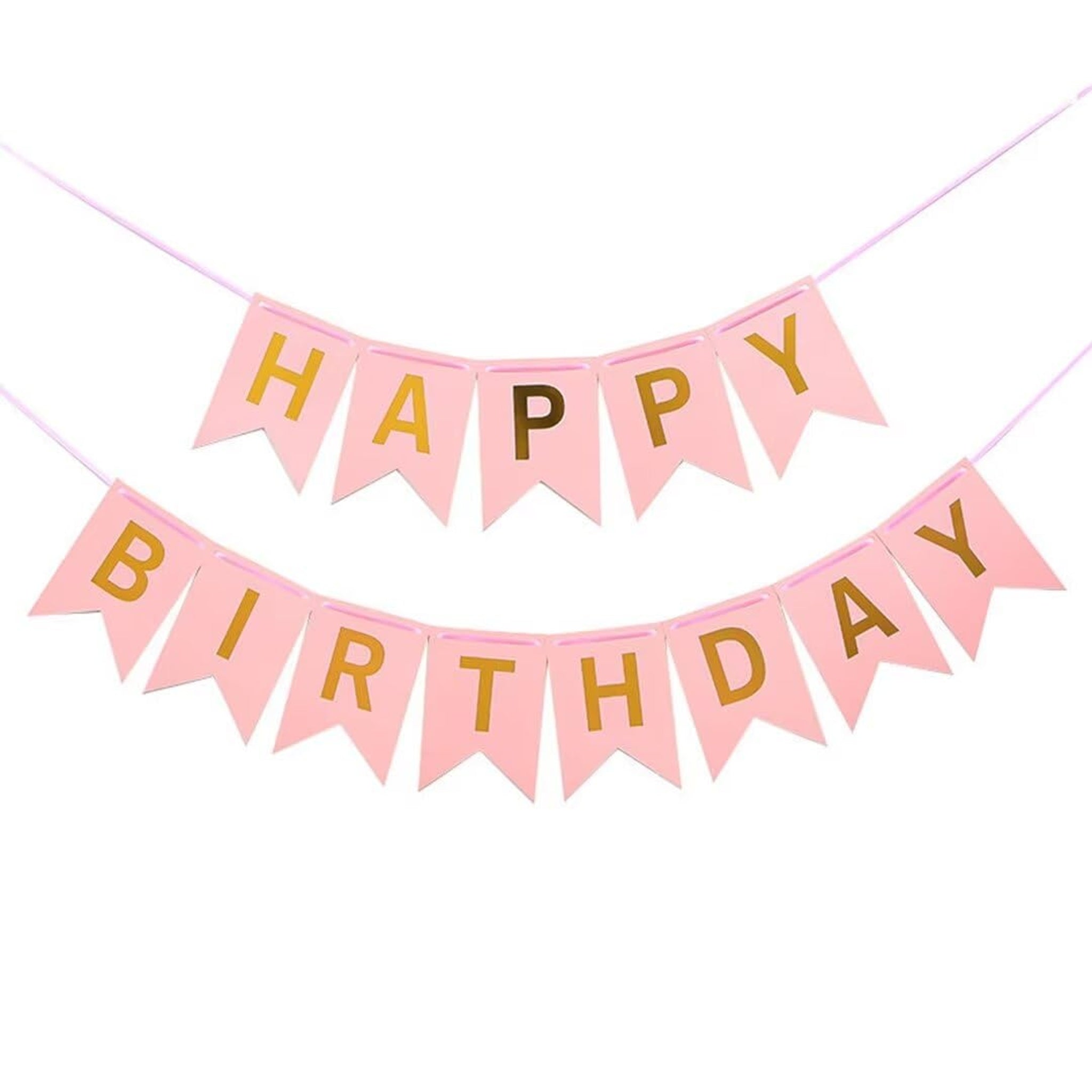 Peach Happy Birthday Party Banner