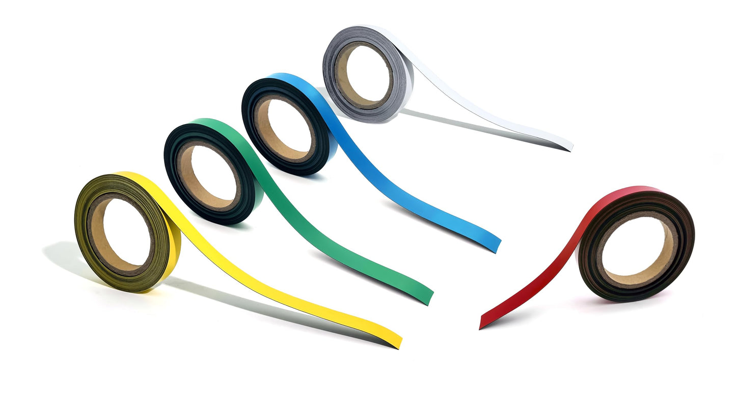 10m Yellow Magnetic Strip Roll with Dry Wipe Clean Finish