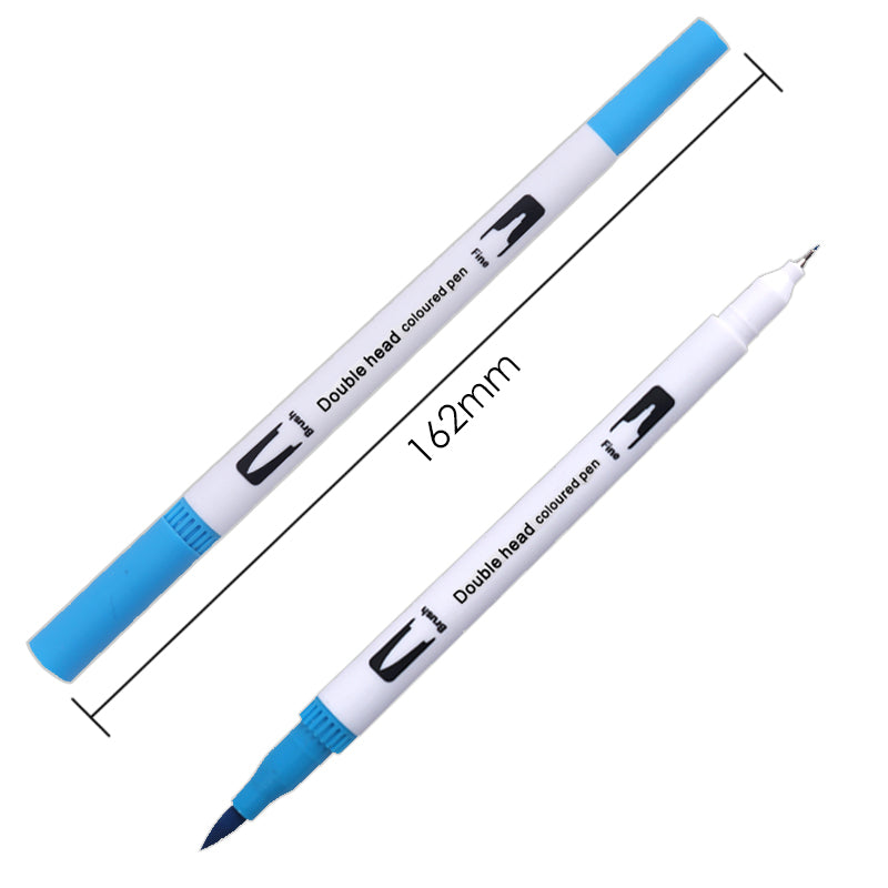 Pack of 100 Assorted Colour Dual Tip Brush Pens