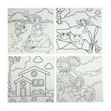 20 x 20cm Pre Drawn Outline Canvas Paint For Kids