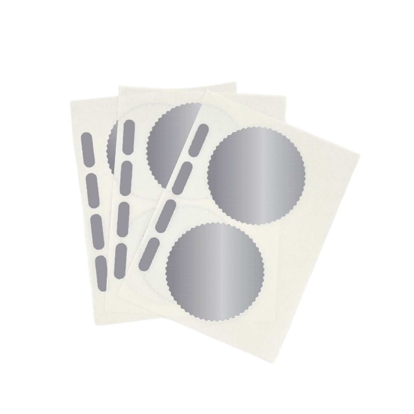 Pack of 6 Silver Foil Company Seals Labels 50mm