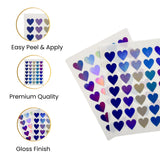 Pack of 70 Assorted Fashion Coloured Holographic Hearts Self-Adhesive Labels