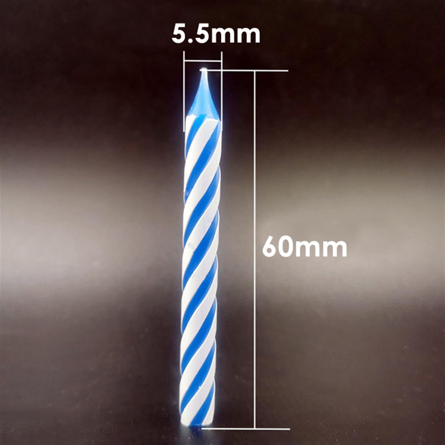 Pack of 10 Multicolor Spiral Candles With Thread Pillar