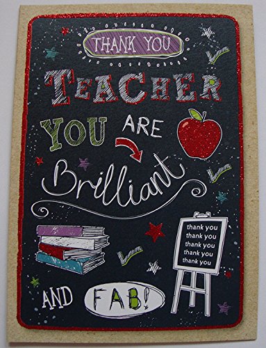 Teacher Thank you Greeting Card - You Are Brilliant and Fab