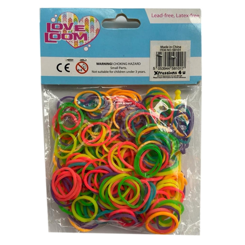 Love Loom Colourful Bands Packet Glitter Mixed Approx 300 Per Pack {DC}