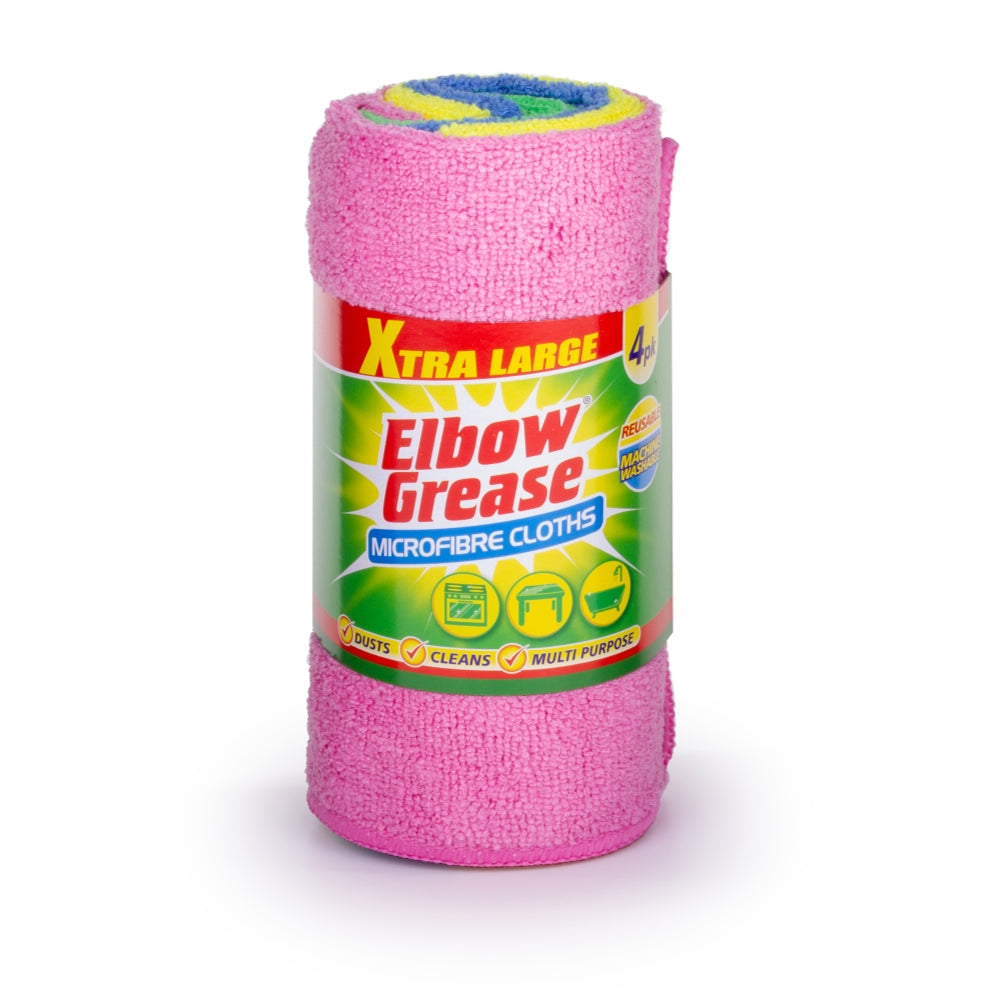 Pack of 4 Elbow Grease Microfibre Cloths