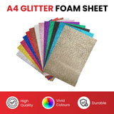 Pack of 10 A4 Light Gold Glitter EVA Foam Sheets