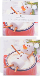 Pack of 6 Marshmallow Snowman Charity Christmas Cards