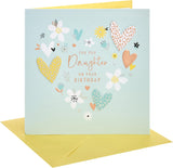 Flowers & Heart Design Daughter Birthday Card