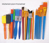 Pack of 22 Assorted Professional Nylon and Horsehair Artist Oil Painting Brush Set