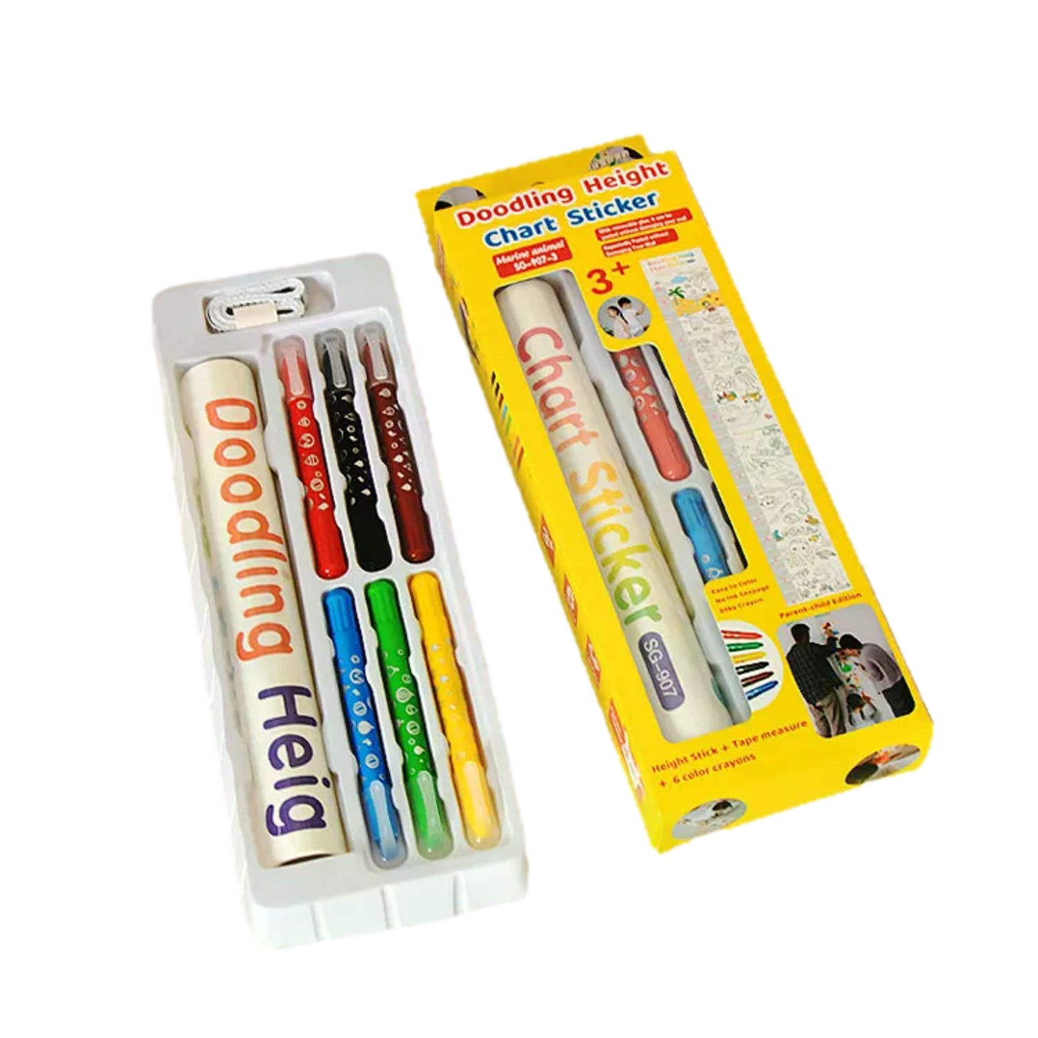 Doodling Height Chart Sticker with Removable Glue