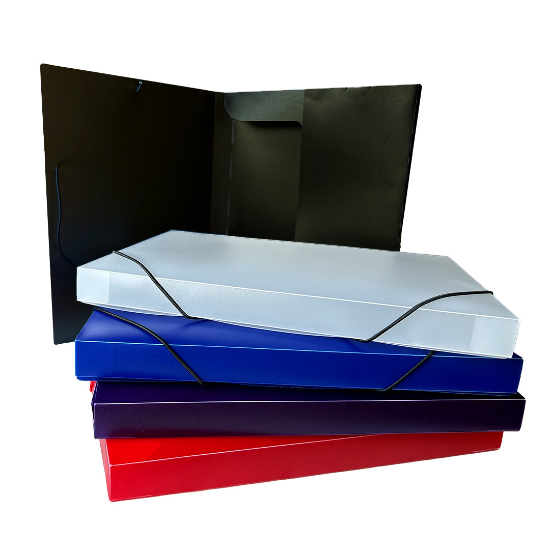 A4 Clearview Black Box File with Elastic Closure