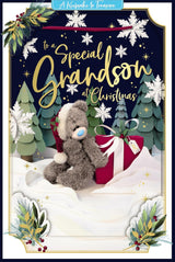 Bear With Present Amazing Grandson' with Removable Lenticular 3D Christmas Keepsake Plaque