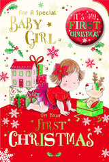 For a Special Baby Girl First Christmas with Badge Card