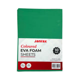 Pack of 10 A4 Dark Green Coloured EVA Foam Sheets