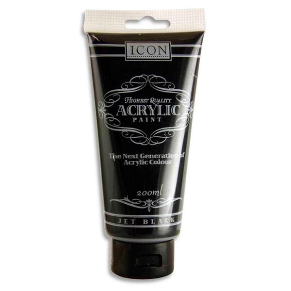 Premier Icon Art Black Acrylic Paint 200ml