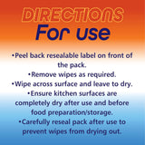 Pack of 50 Duzzit Biodegradable Multisurface Orange Burst Fragrance Wipes