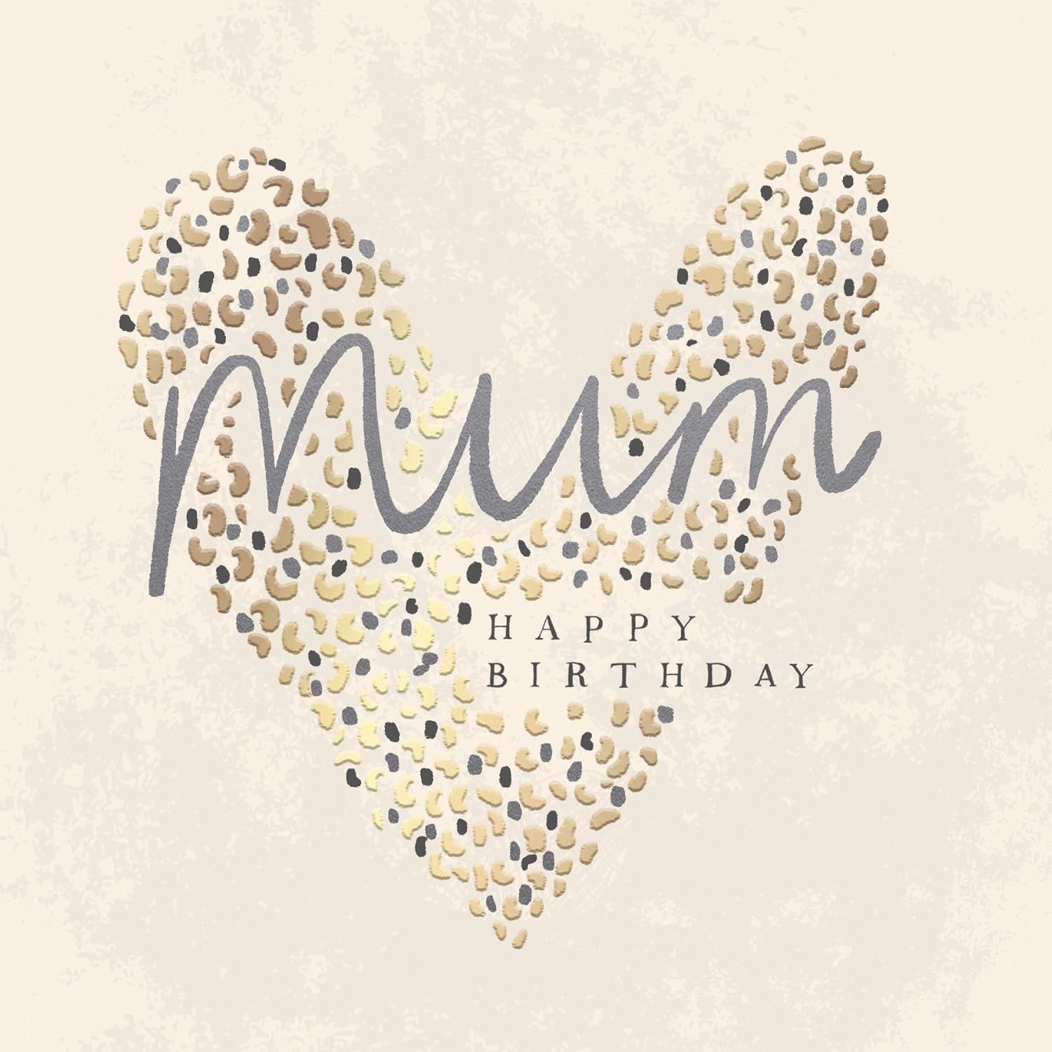 Heart Design Contemporary Luxury Foiled Mum Birthday Card