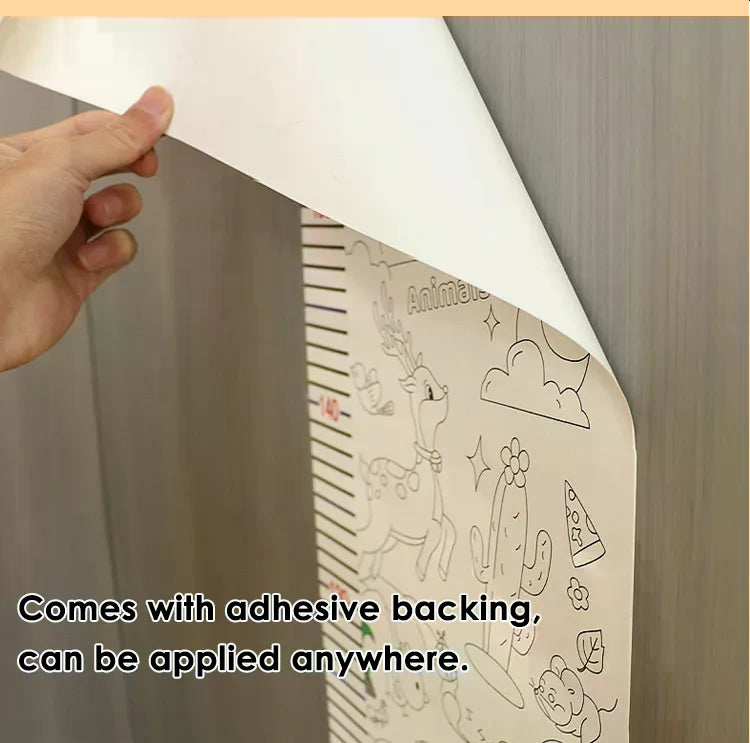 Doodling Height Chart Sticker with Removable Glue