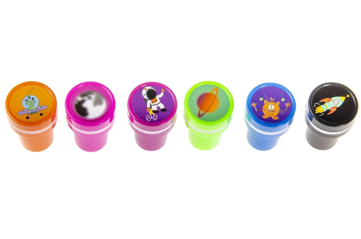 Pack of 12 Space Stamps - Party Bags Rewards Crafting Activities
