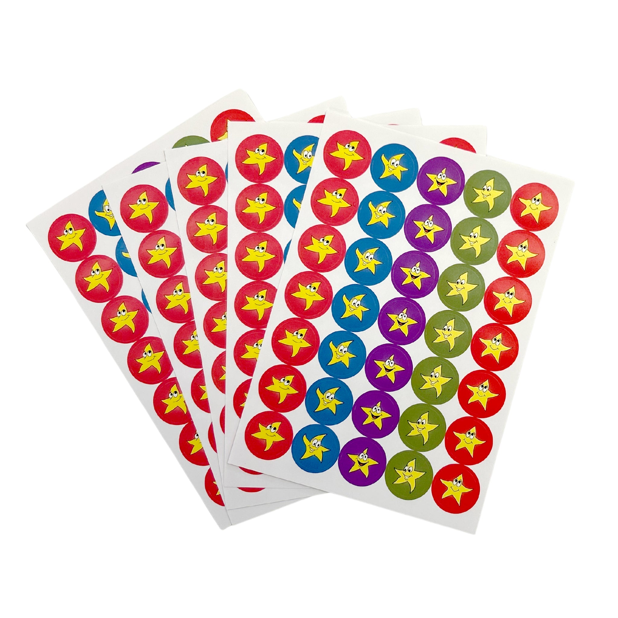 Pack of 420 Motivational Happy Stars 24mm Self-Adhesive Labels