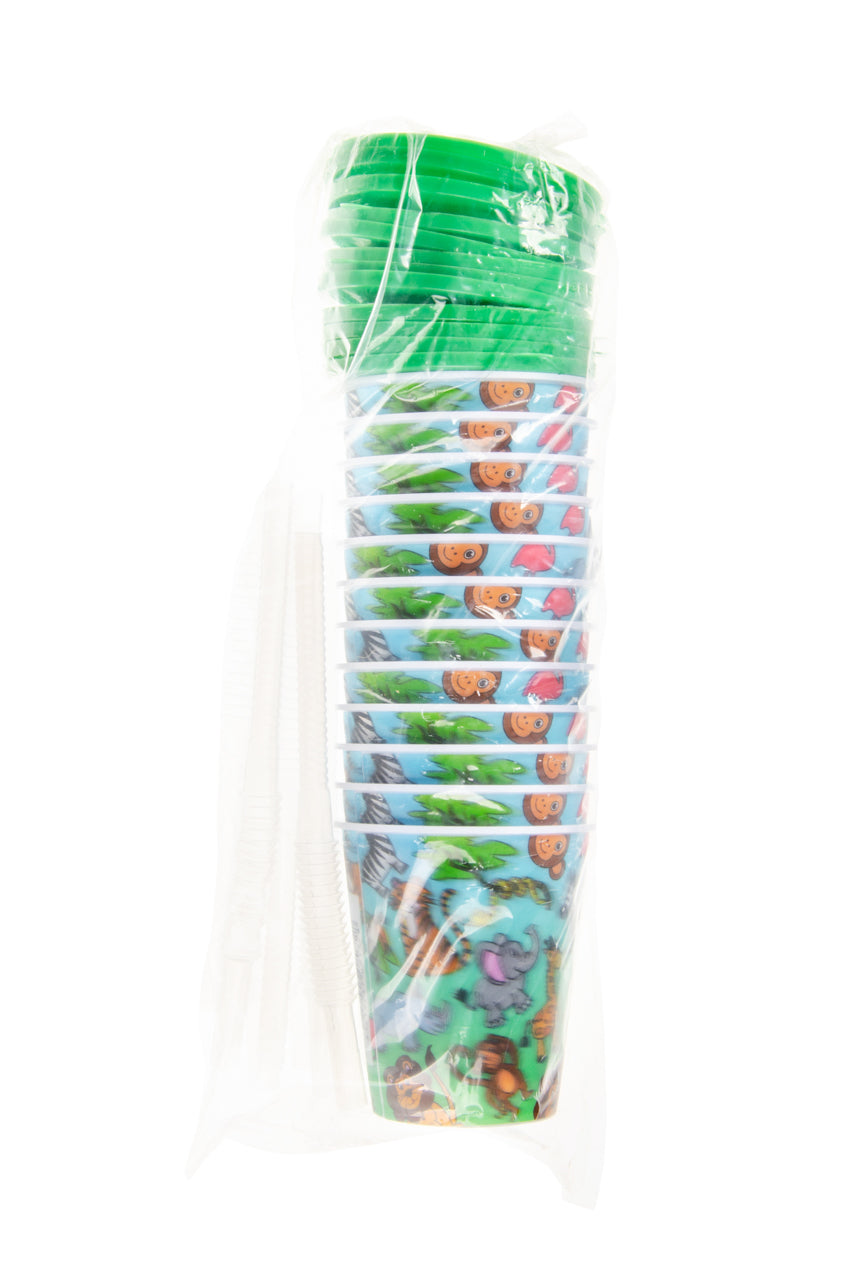 Wild Animals 3D Cup With Straw and Lid