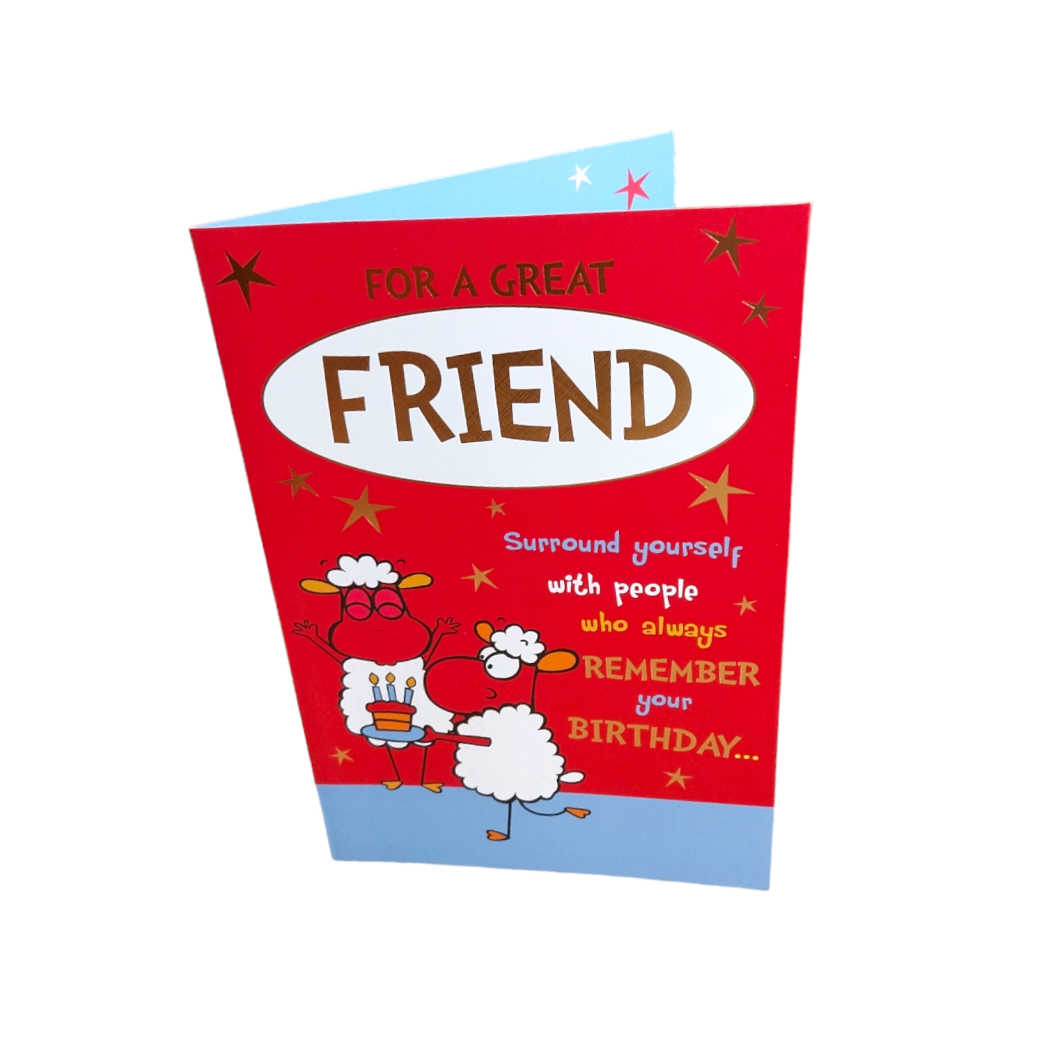 For A Great Friend Cute Sheep Design Birthday Witty Words Card