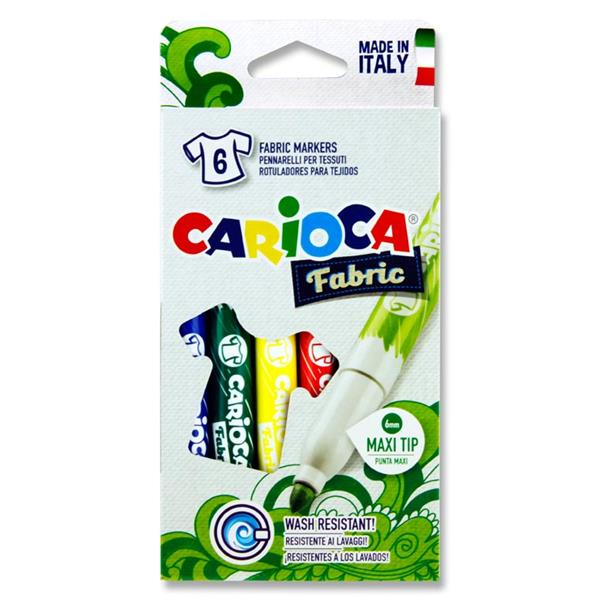 Pack of 6 6mm Fabric Markers by Carioca {DC}