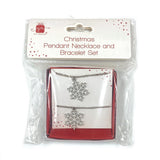 Christmas Pendant Necklace & Bracelet Set