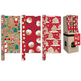 Single Festive Kraft Christmas Gift Wrapping Paper 2m x 69cm