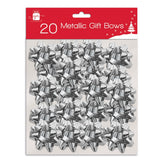 Pack of 20 Silver Christmas Gift Bows