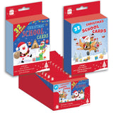 Pack of 32 Cute Santa School Christmas Cards & Envelopes