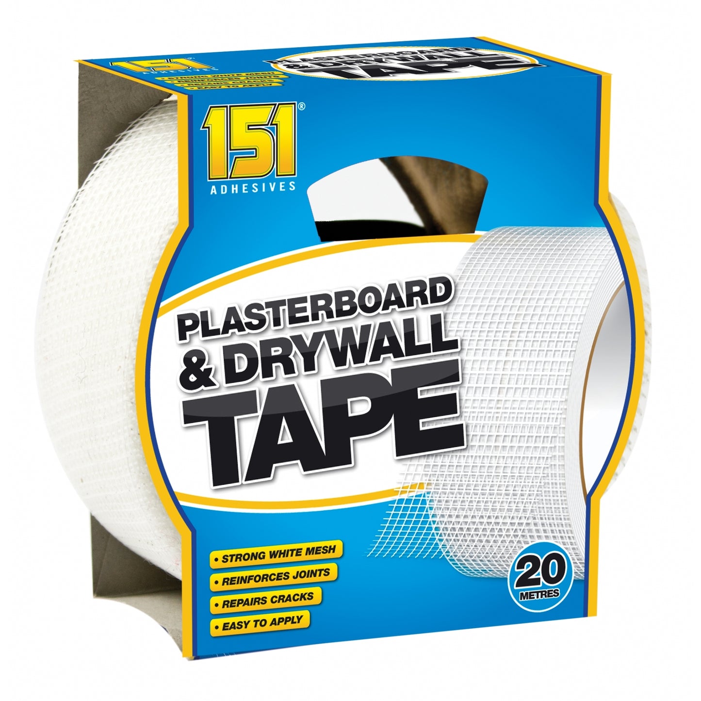 Plasterboard & Drywall Mesh Tape 20m x 48mm x 0.25mm