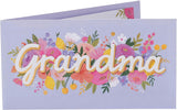 Grandma Birthday Card Flower & Bold Font Design 