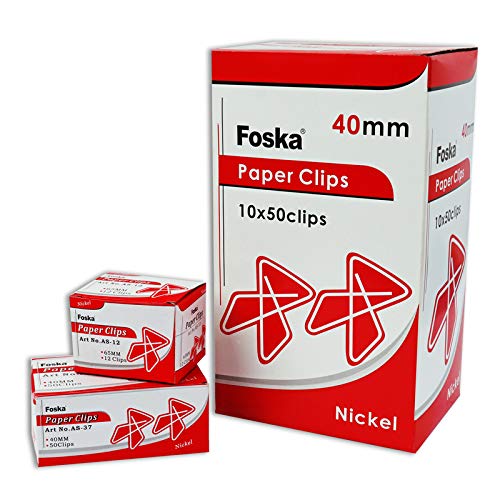 Pack of 50 Nickel Ideal Butterfly Shape 40mm Paper Clips